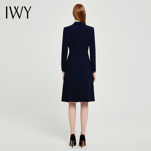 IWY/高端西装连衣裙女高级感2022春季新款修身职业装气质美容院工作服Q13108藏青色 商品图3