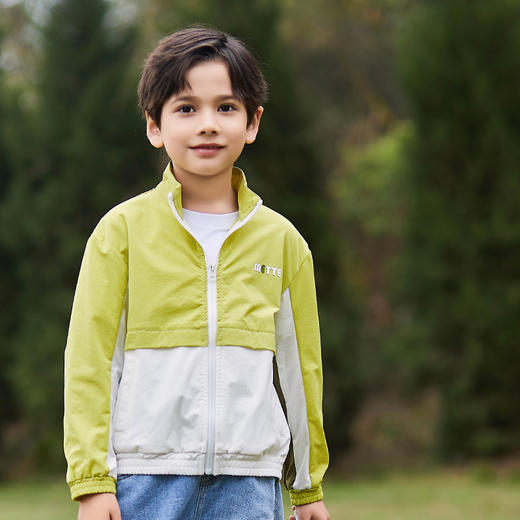 mettekids男童外套春秋新款洋气时髦童装儿童帅气拼接休闲薄上衣 商品图1