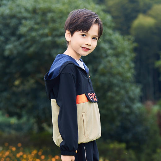 mettekids儿童外套男童秋冬新款运动撞色童装中大童连帽休闲童装 商品图4