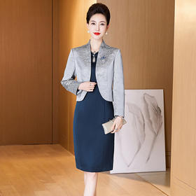 LC-2293高贵洋气两件套平时可穿宴会礼服连衣裙套装遮肚修身装