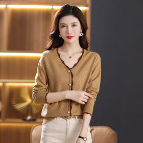 V领针织衫洋气减龄短款毛衣打底衫早春小衫CC-101-80072