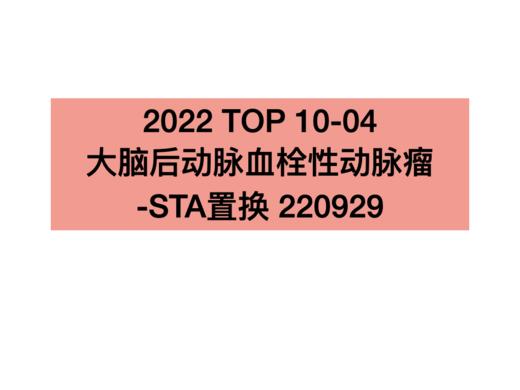 TOP4.大脑后动脉血栓性动脉瘤-STA置换 商品图0