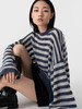 322工房新意短毛绒羊毛圈圈纱条纹针织2023春夏宽松休闲毛衣B012 商品缩略图0