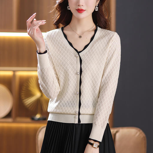 V领针织衫洋气减龄短款毛衣打底衫早春小衫CC-101-80072 商品图6