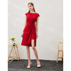 EITIE爱特爱春季新款不规则开衩修身红色飞袖礼服连衣裙6977612 商品缩略图1