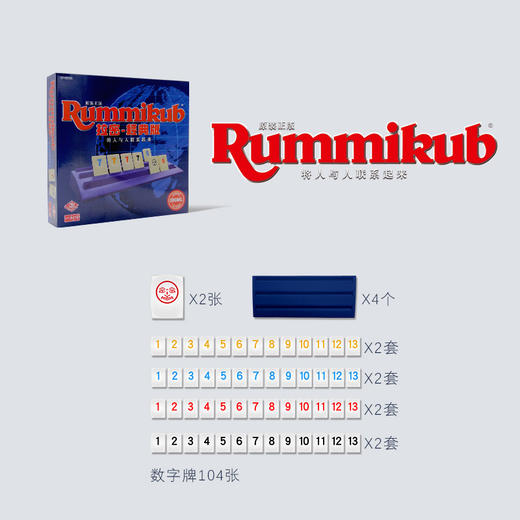 正版rummikub拉密桌游儿童7岁益智玩具以色列麻将拉密牌亲子游戏 商品图1