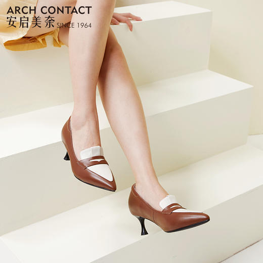 ARCHCONTACT安启美奈尖头气质细跟单鞋52772 商品图2