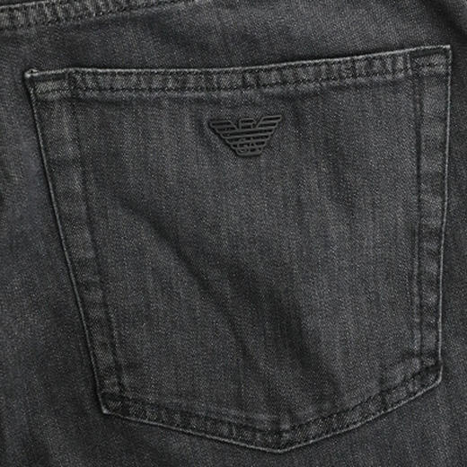 EMPORIO ARMANI 阿玛尼 男士棉质金属徽标休闲牛仔裤 深灰色 8N1J21 1D85Z 0006 商品图2