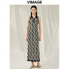 VIMAGE纬漫纪夏季新款收腰显瘦显高针织长款无袖连衣裙V1901523 商品缩略图5