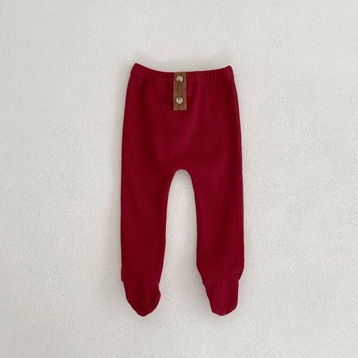 ins 2023春装婴幼儿童女宝宝坑条踩脚裤袜 扣子装扮百搭pp连裤袜 商品图5