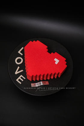 红色爱心马赛克慕斯蛋糕（请务必提前三天预定！）