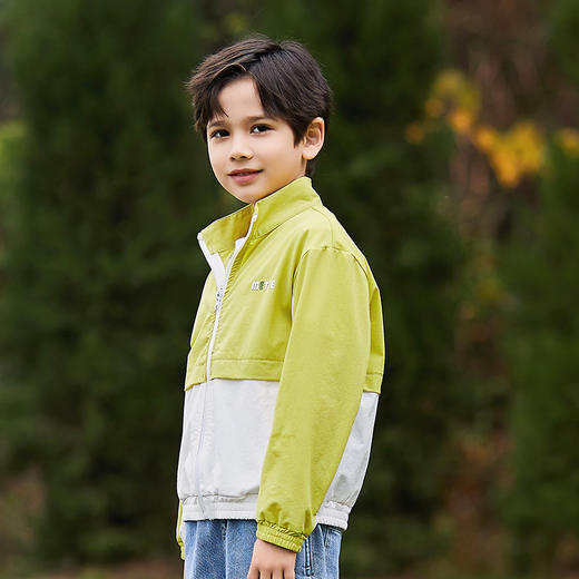 mettekids男童外套春秋新款洋气时髦童装儿童帅气拼接休闲薄上衣 商品图2