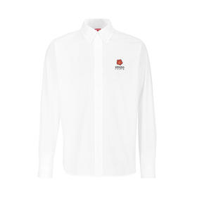 【超惠秒】KENZO 高田贤三 男士全棉海棠花刺绣logo百搭休闲长袖衬衣11096