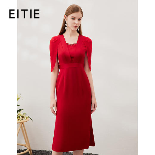 EITIE爱特爱春季新款洋气气质高腰显瘦礼服连衣裙长裙6977613 商品图0