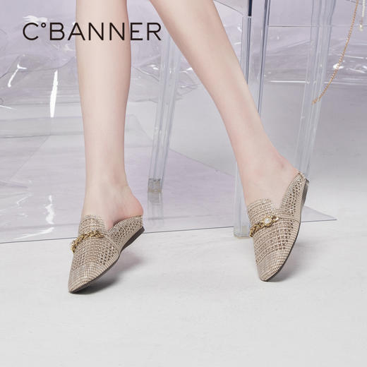 千百度女鞋夏季包头拖满钻勃肯鞋外穿凉鞋拖鞋休闲气质 A23230907 商品图0