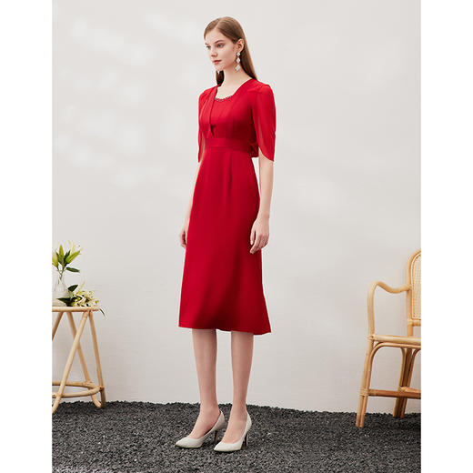 EITIE爱特爱春季新款洋气气质高腰显瘦礼服连衣裙长裙6977613 商品图1