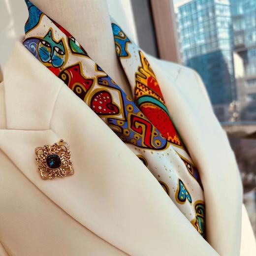 积分兑换【甄珠贝】招财猫丝巾和施华洛世奇水晶丝巾扣礼盒套装 商品图8