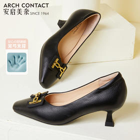 ARCHCONTACT安启美奈方头金属扣细跟单鞋52773
