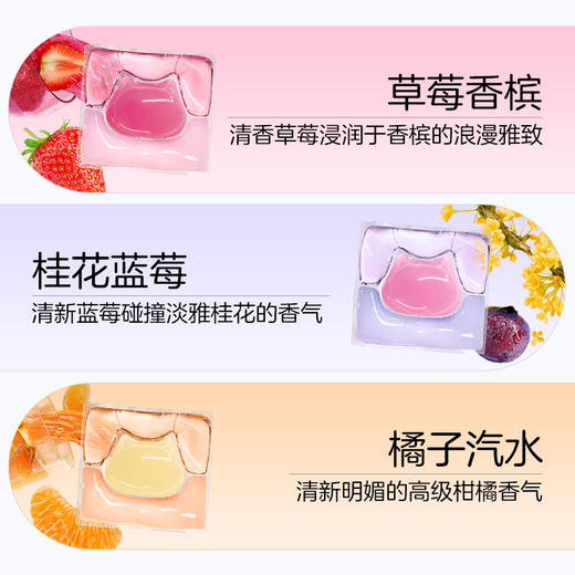 【拍三盒送三袋】可灵猫 |  洗衣凝珠花果香味持久留香锄菌除锄去污渍香氛洗衣液21颗*2 商品图6