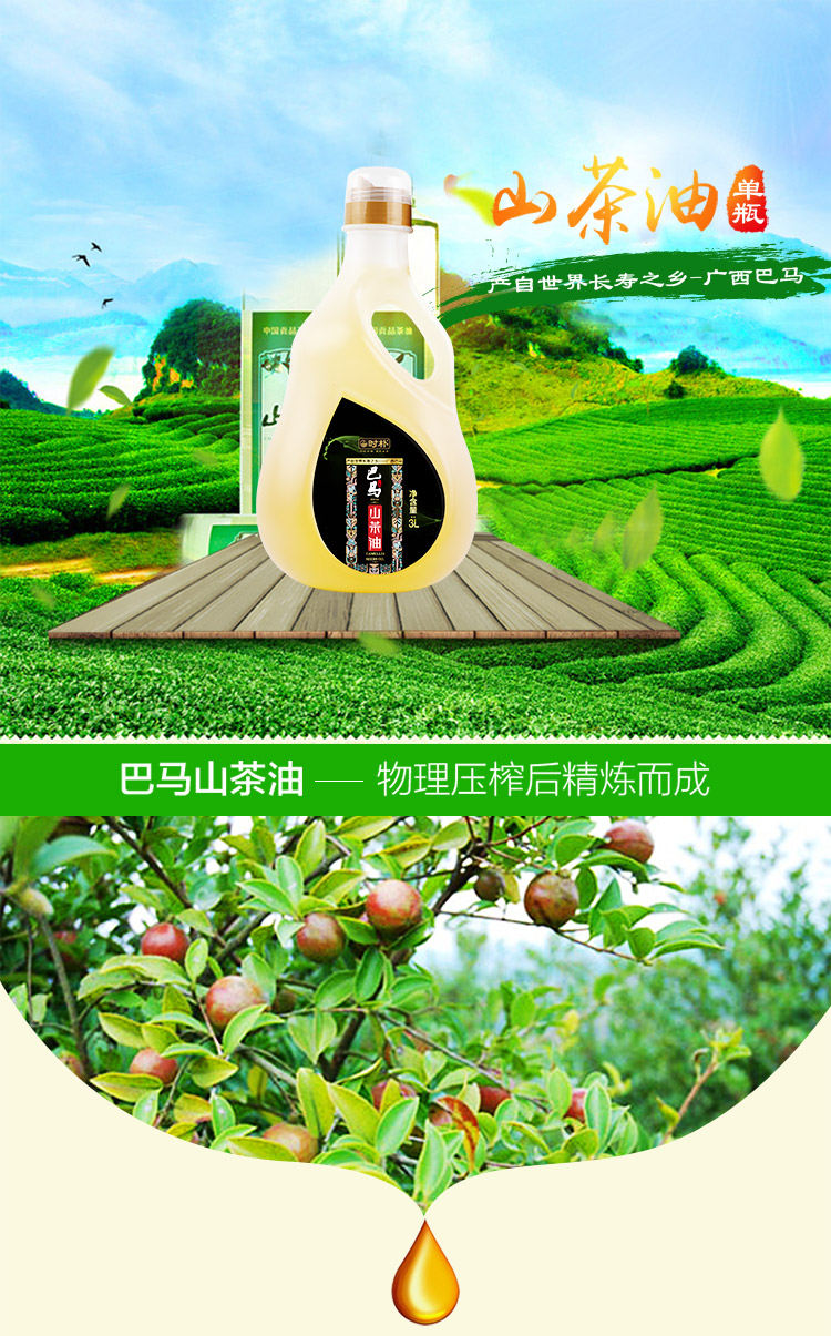 时朴广西巴马山茶油3l