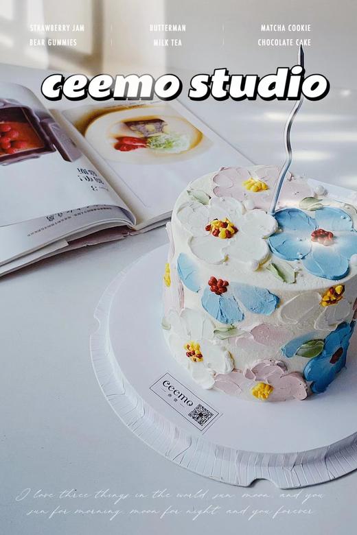 油画花花蛋糕 商品图0