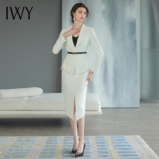 IWY/高端职业装女套装轻奢名媛范西装套裙收腰显瘦开叉包臀裙工作服CS1576 商品图2