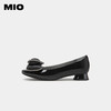 MIO米奥方头粗跟日系浅口单鞋烫钻蝴蝶结复古时装单鞋女纯色瓢鞋M231413939 商品缩略图2