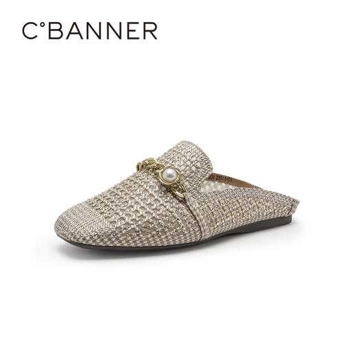 千百度女鞋夏季包头拖满钻勃肯鞋外穿凉鞋拖鞋休闲气质 A23230907 商品图1