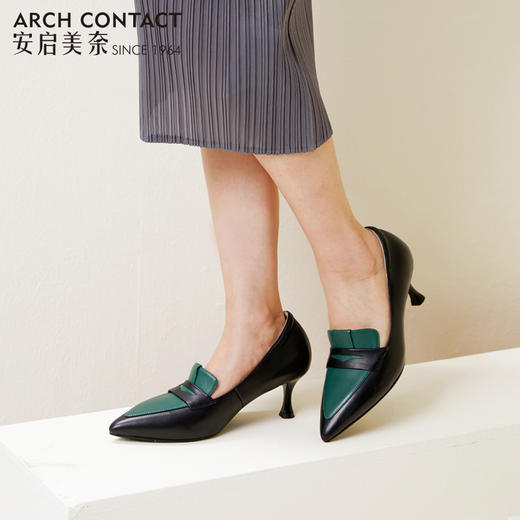 ARCHCONTACT安启美奈尖头气质细跟单鞋52772 商品图1
