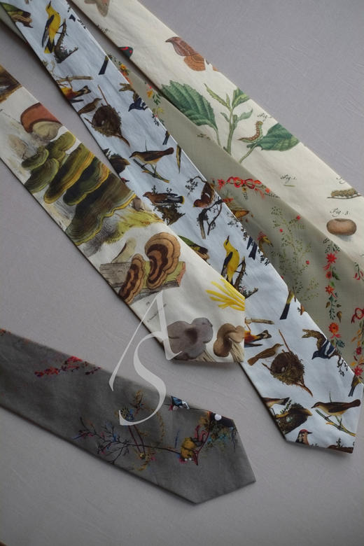 Paul Harnden SADKO/飞鸟/蘑菇/植物昆虫/CHINOISERIE/FACES印花领带 商品图11