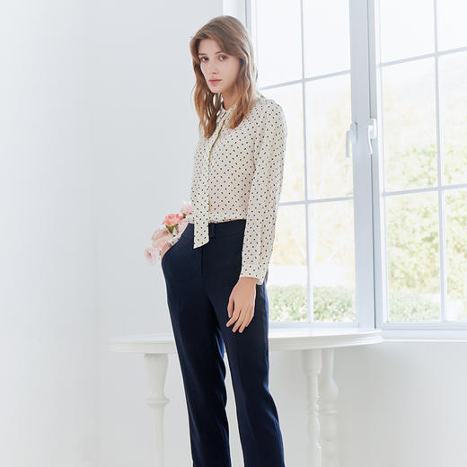 【100%桑蚕丝衬衫】23年春夏新品女士衬衫飘带款轻薄真丝上衣 商品图2