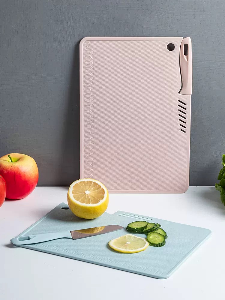厨房小帮手 户外便携水果刀菜板小刀小菜板切菜板二合一套装hwa09