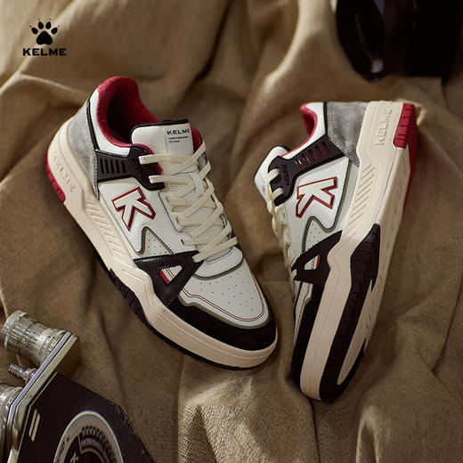 KELME卡尔美男休闲鞋情侣板鞋厚底运动鞋拼接春小白鞋 商品图0