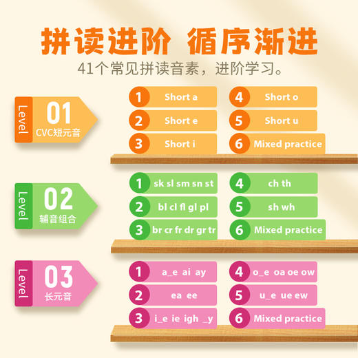 Touch&Read：Phonics Word Match自然拼读指读卡（3合一） 商品图3