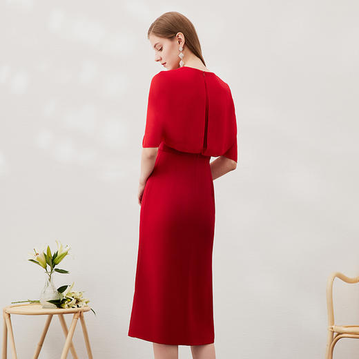 EITIE爱特爱春季新款洋气气质高腰显瘦礼服连衣裙长裙6977613 商品图4