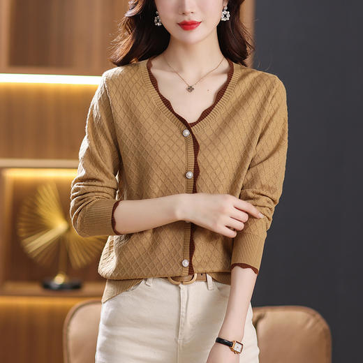 V领针织衫洋气减龄短款毛衣打底衫早春小衫CC-101-80072 商品图8