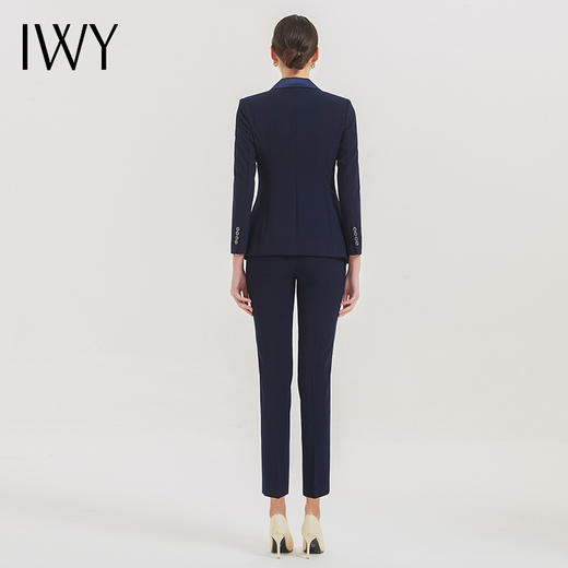 IWY/春季新款藏青色职业西装套装高端商务正装修身显瘦经理工装C12306+P12306 商品图3