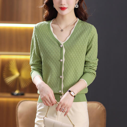 V领针织衫洋气减龄短款毛衣打底衫早春小衫CC-101-80072 商品图7