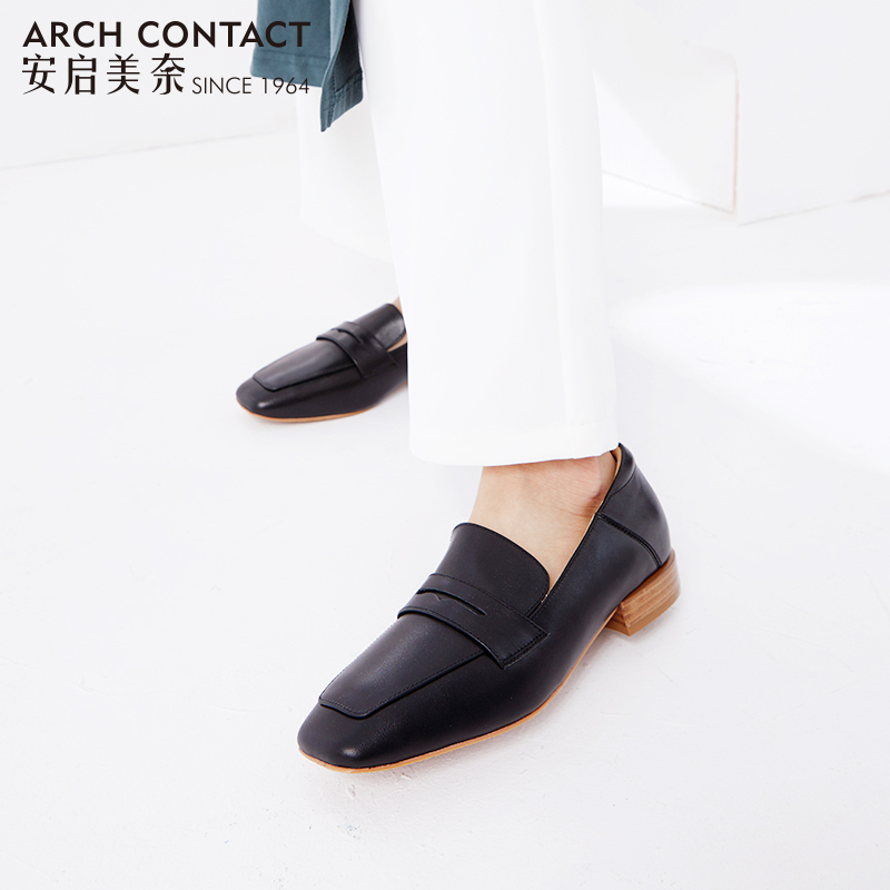 ACONTACT安启美奈平底舒适百搭方头深口乐福鞋52763