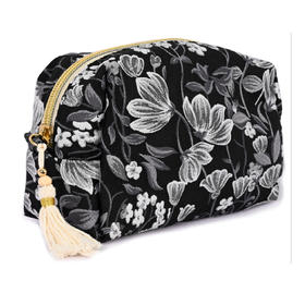 外贸出口化妆包（黑色提花）