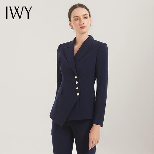 IWY/春秋新款藏青色西装套装酒店前台工作服设计感高端商务正装CP10407 商品图2