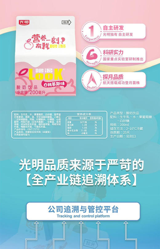 光明LOOK噜渴白桃200ml×36盒 商品图2
