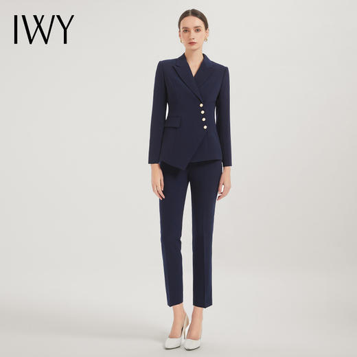 IWY/春秋新款藏青色西装套装酒店前台工作服设计感高端商务正装CP10407 商品图4