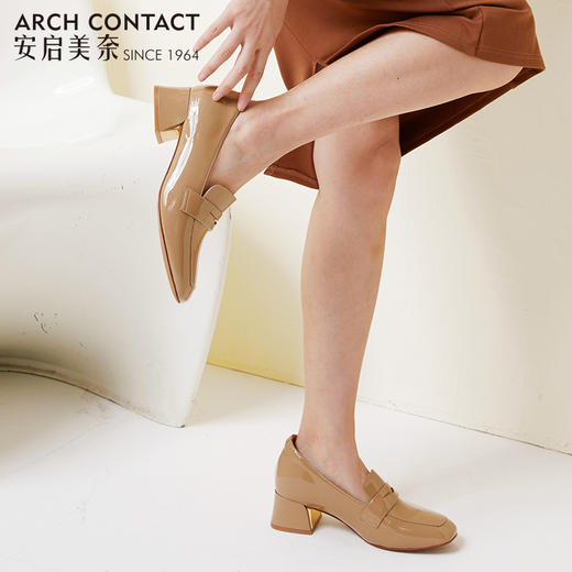ARCHCONTACT安启美奈牛皮百搭深口乐福鞋52761 商品图1