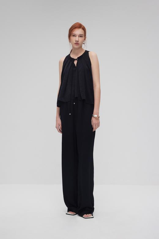 木耳边腰头直筒裤 商品图0