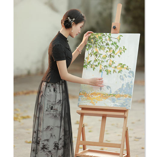 改良时尚假两件旗袍，春夏新款长款旗袍上衣连衣裙GX-302806 商品图3