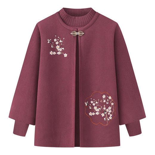 奶奶春秋针织两件套开衫，喜庆婚宴妈妈装外套LX-6117 商品图0