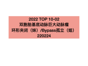 TOP2.双胞胎基底动脉/巨大动脉瘤环形夹闭（妹）/Bypass孤立（姐）