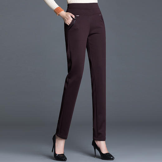 直筒裤松紧腰时尚大码，加厚加绒妈妈装打底裤QYY-Q06 商品图3