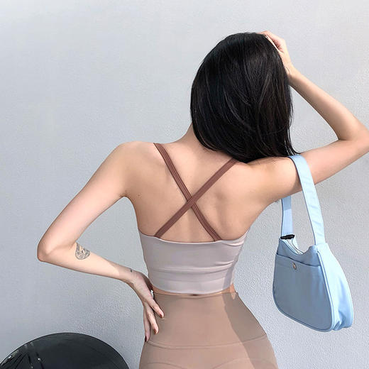 跃牌【化蝶双飞】系列交叉美背运动背心 带胸垫SYFTM0096（可拆胸垫） 商品图1
